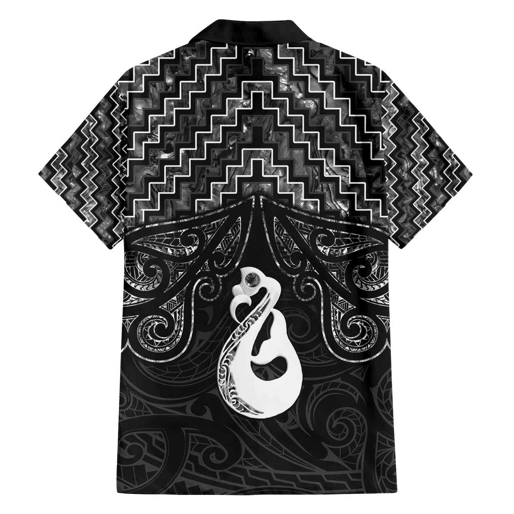 New Zealand Maori Family Matching Puletasi and Hawaiian Shirt Poutama Manaia Black Paua Shell LT05 - Polynesian Pride