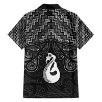 New Zealand Maori Family Matching Summer Maxi Dress and Hawaiian Shirt Poutama Manaia Black Paua Shell LT05 - Polynesian Pride