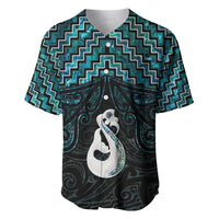 New Zealand Maori Baseball Jersey Poutama Manaia Turquoise Paua Shell LT05 Turquoise - Polynesian Pride