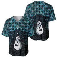 New Zealand Maori Baseball Jersey Poutama Manaia Turquoise Paua Shell LT05 - Polynesian Pride