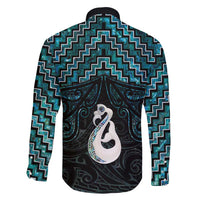 New Zealand Maori Family Matching Puletasi and Hawaiian Shirt Poutama Manaia Turquoise Paua Shell LT05 - Polynesian Pride