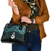 New Zealand Maori Shoulder Handbag Poutama Manaia Turquoise Paua Shell LT05 - Polynesian Pride