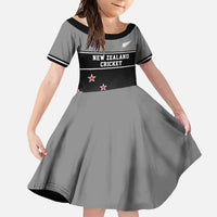 Custom New Zealand Cricket Family Matching Mermaid Dress and Hawaiian Shirt Black Cap Unbeatable LT05 Daughter's Dress Black - Polynesian Pride