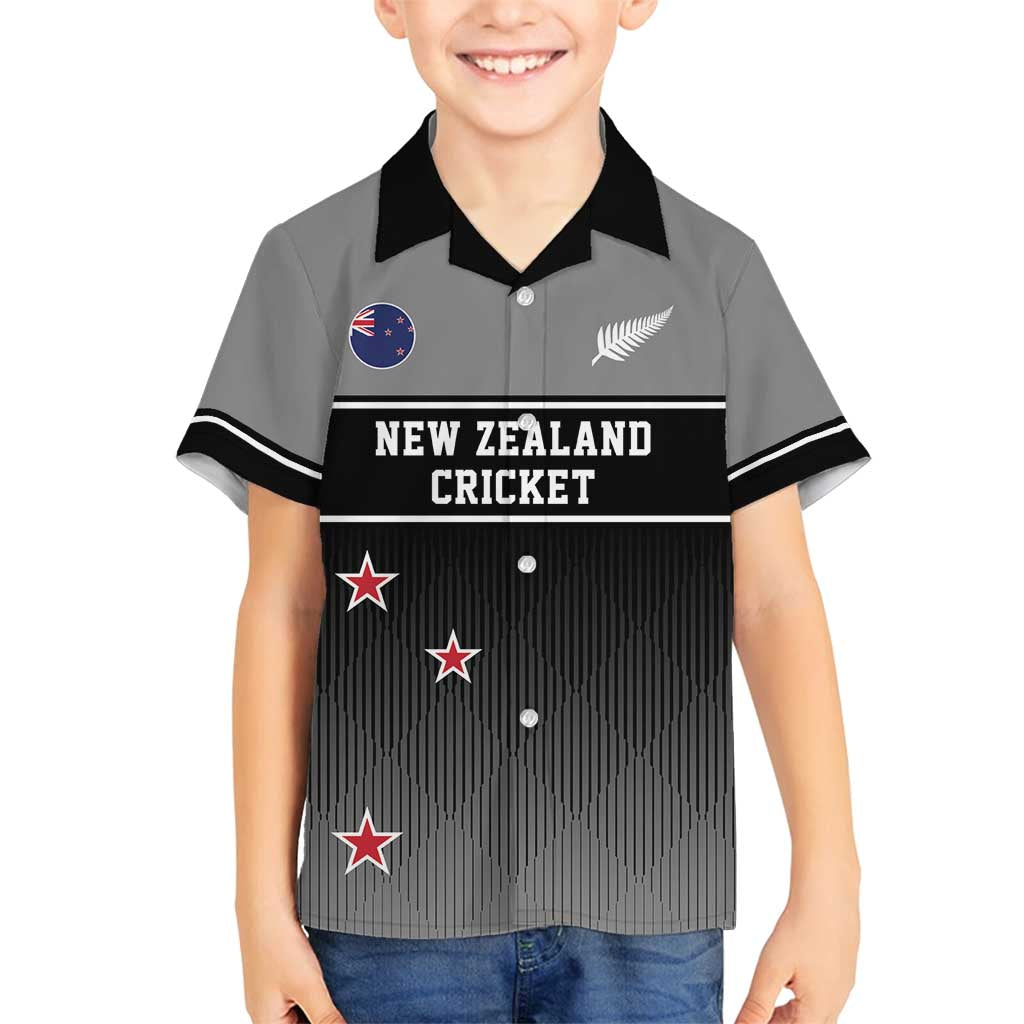 Custom New Zealand Cricket Family Matching Off Shoulder Maxi Dress and Hawaiian Shirt Black Cap Unbeatable LT05 Son's Shirt Black - Polynesian Pride