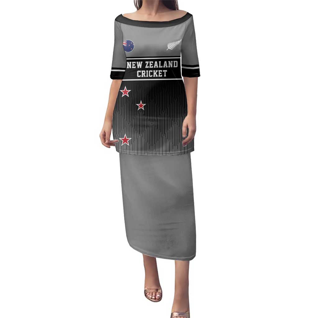 Custom New Zealand Cricket Family Matching Puletasi and Hawaiian Shirt Black Cap Unbeatable LT05 Mom's Dress Black - Polynesian Pride