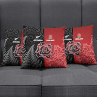 New Zealand And England Rugby Pillow Cover Red Rose Mix Maori Pattern LT05 - Polynesian Pride