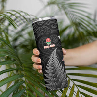 New Zealand And England Rugby Custom Skinny Tumbler Red Rose Mix Maori Pattern LT05 - Polynesian Pride