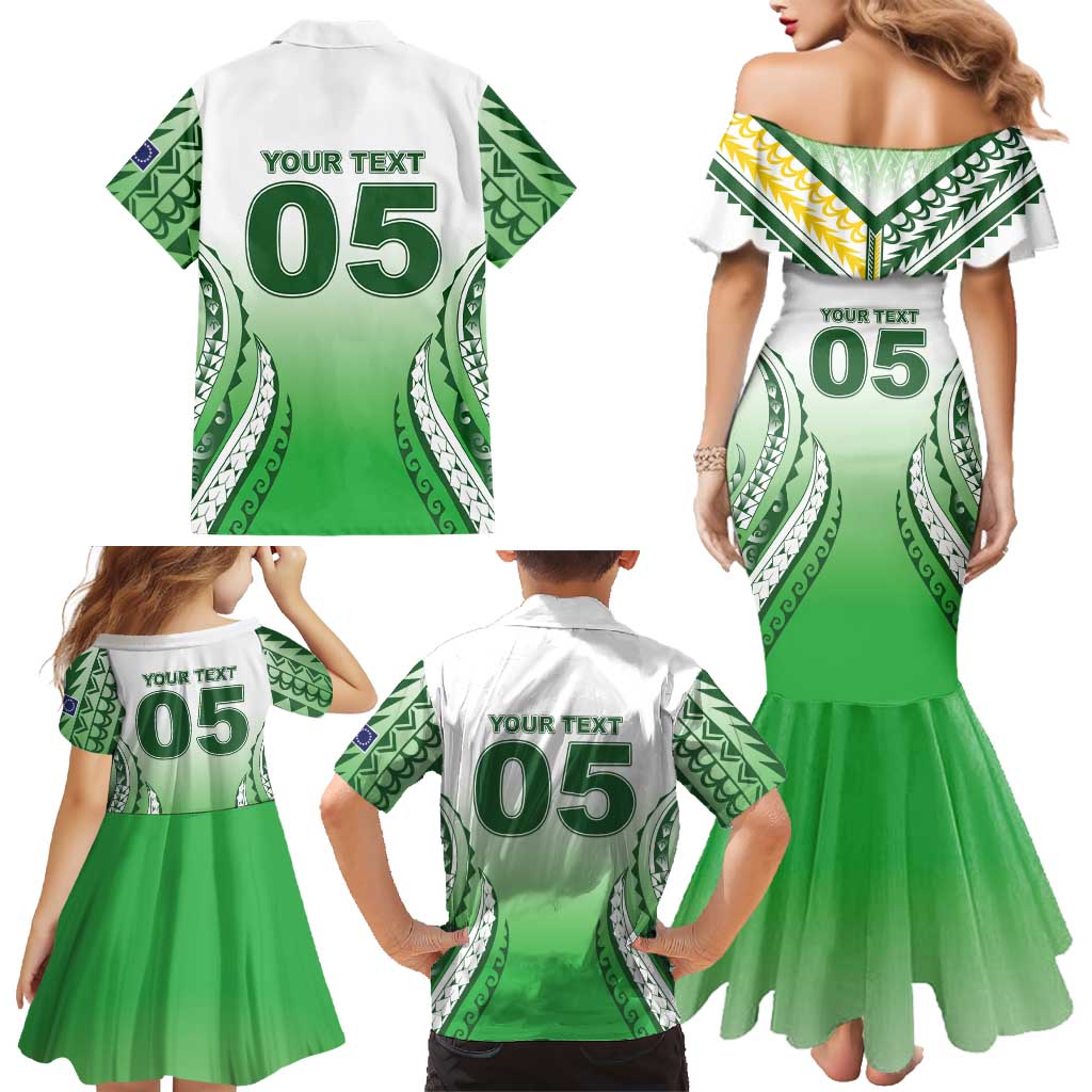 Custom Cook Islands Avaiki Rugby Family Matching Mermaid Dress and Hawaiian Shirt Go Champions LT05 - Polynesian Pride