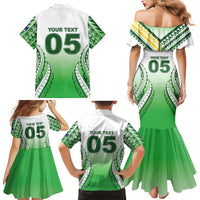 Custom Cook Islands Avaiki Rugby Family Matching Mermaid Dress and Hawaiian Shirt Go Champions LT05 - Polynesian Pride