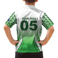 Custom Cook Islands Avaiki Rugby Family Matching Off Shoulder Short Dress and Hawaiian Shirt Go Champions LT05 - Polynesian Pride