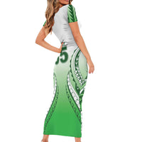 Custom Cook Islands Avaiki Rugby Family Matching Short Sleeve Bodycon Dress and Hawaiian Shirt Go Champions LT05 - Polynesian Pride