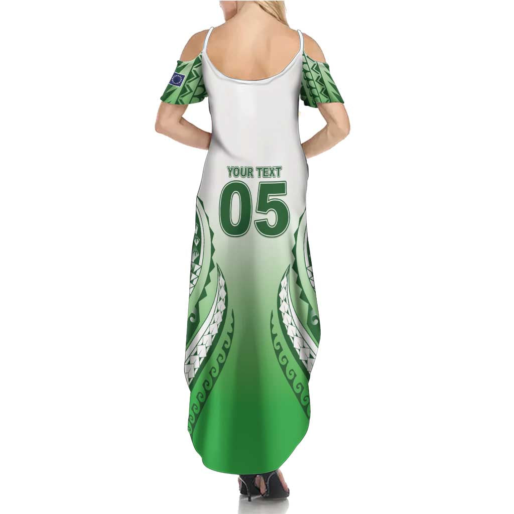 Custom Cook Islands Avaiki Rugby Family Matching Summer Maxi Dress and Hawaiian Shirt Go Champions LT05 - Polynesian Pride
