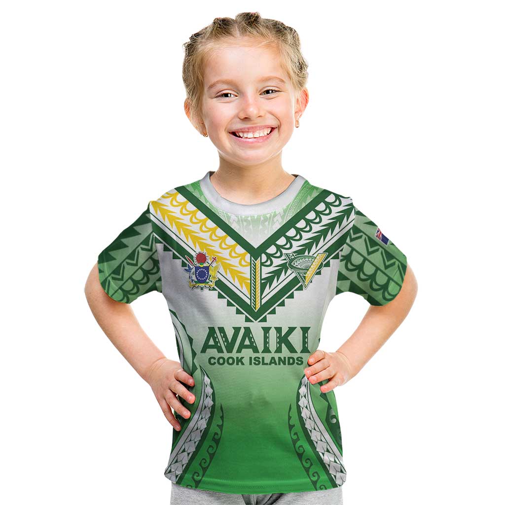 Custom Cook Islands Avaiki Rugby Kid T Shirt Go Champions - Polynesian Pride