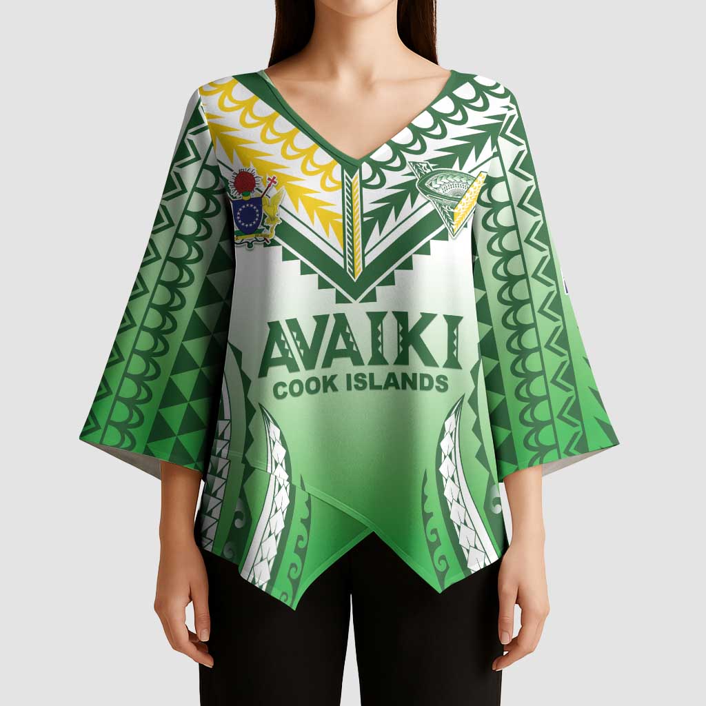 Custom Cook Islands Avaiki Rugby Kimono Sleeve Blouse Go Champions LT05 - Polynesian Pride