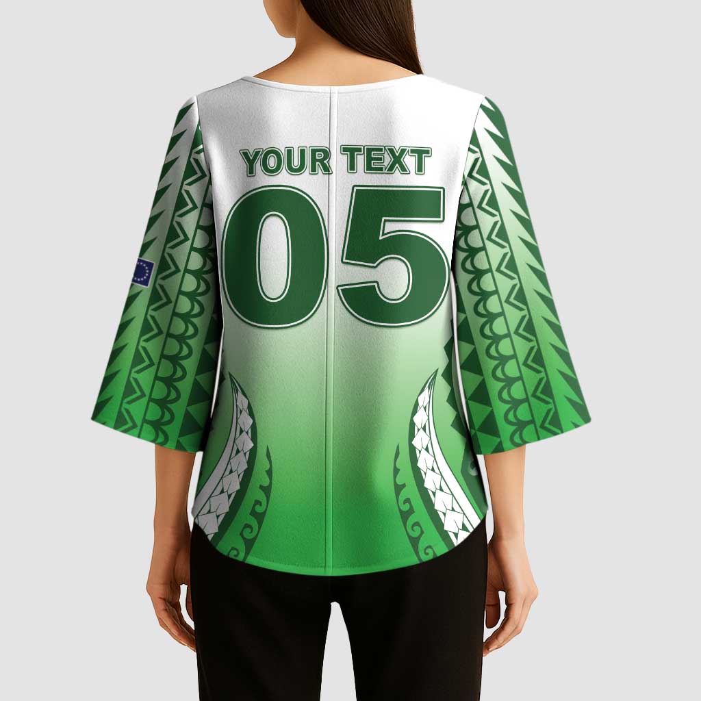 Custom Cook Islands Avaiki Rugby Kimono Sleeve Blouse Go Champions LT05 - Polynesian Pride