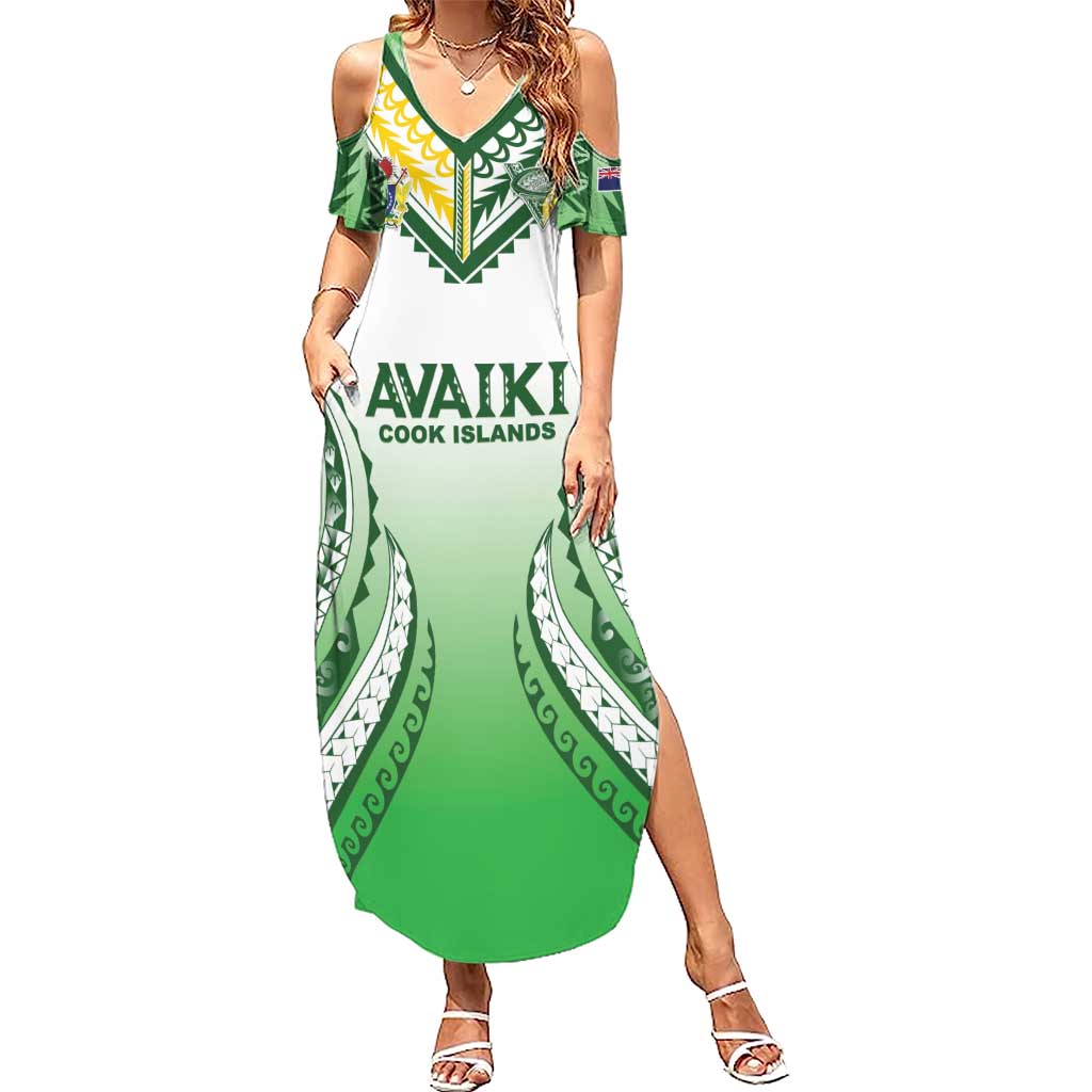 Custom Cook Islands Avaiki Rugby Summer Maxi Dress Go Champions - Polynesian Pride