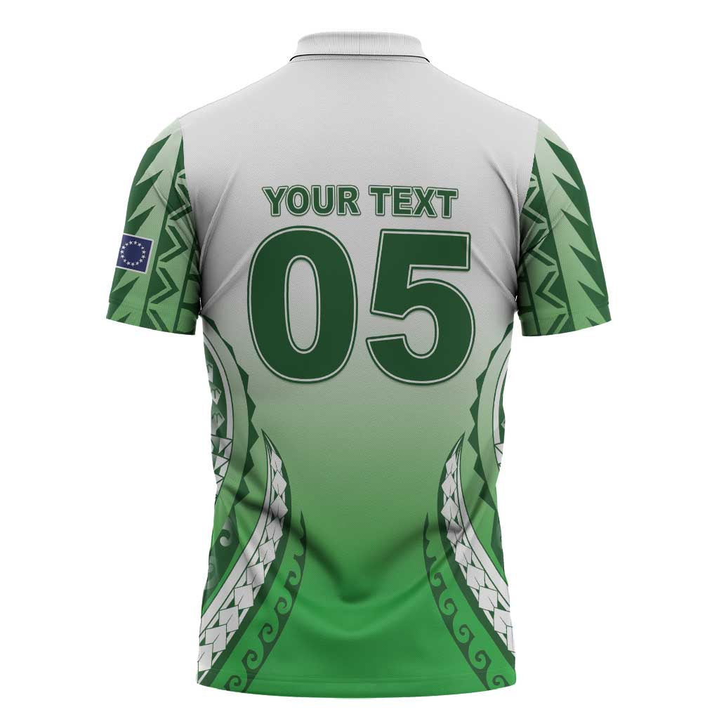 Custom Cook Islands Avaiki Rugby Zipper Polo Shirt Go Champions LT05 - Polynesian Pride