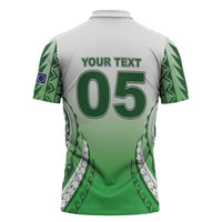 Custom Cook Islands Avaiki Rugby Zipper Polo Shirt Go Champions LT05 - Polynesian Pride