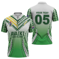 Custom Cook Islands Avaiki Rugby Zipper Polo Shirt Go Champions LT05 - Polynesian Pride
