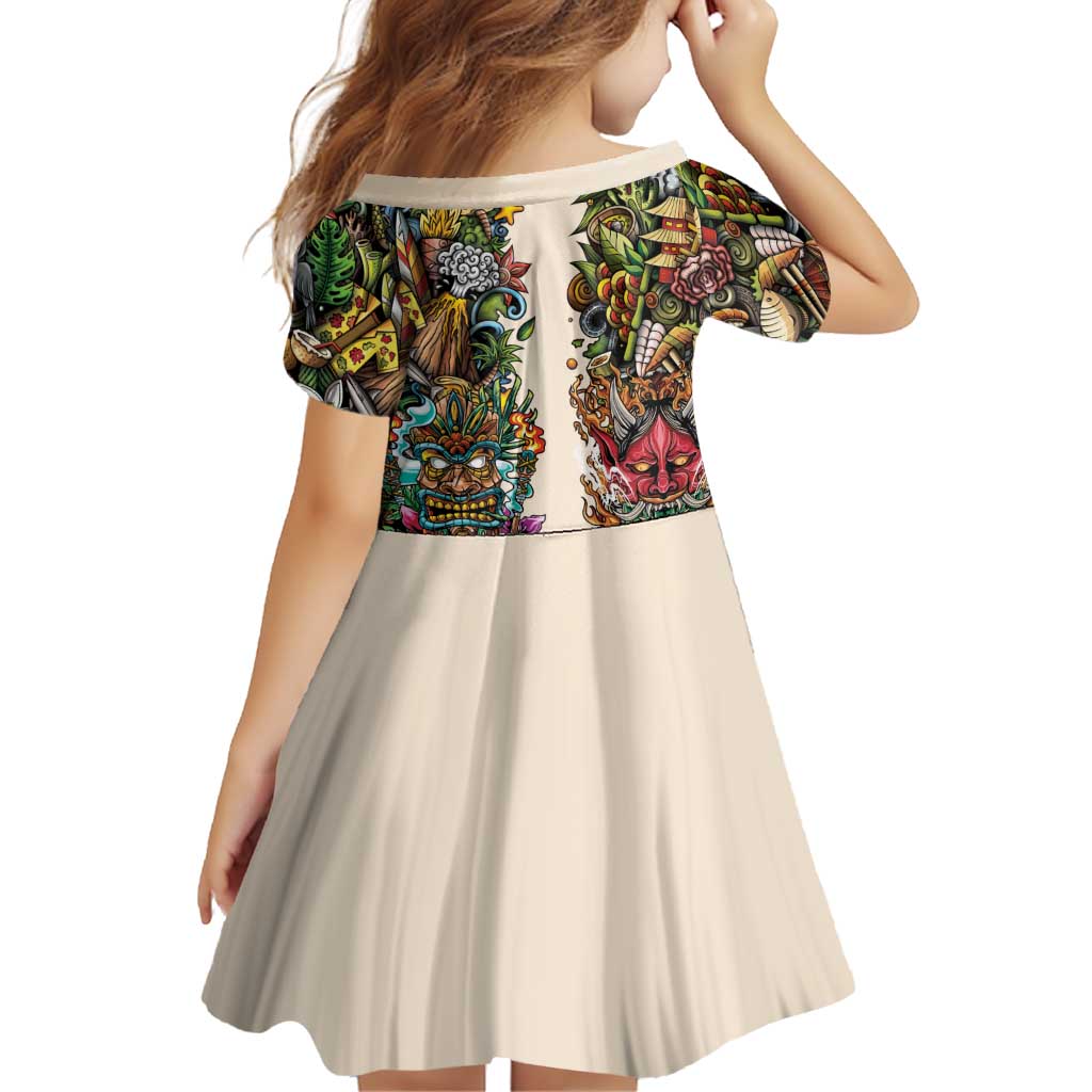 Hawaii And Japan Family Matching Tank Maxi Dress and Hawaiian Shirt Tiki With Oni Mask LT05 - Polynesian Pride