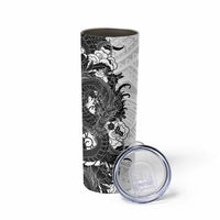 Hawaiian And Japanese Culture Skinny Tumbler Irezumi Dragon With Polynesian Pattern White LT05 - Polynesian Pride