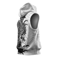 Hawaiian And Japanese Culture Sleeveless Hoodie Irezumi Dragon With Polynesian Pattern White LT05 - Polynesian Pride