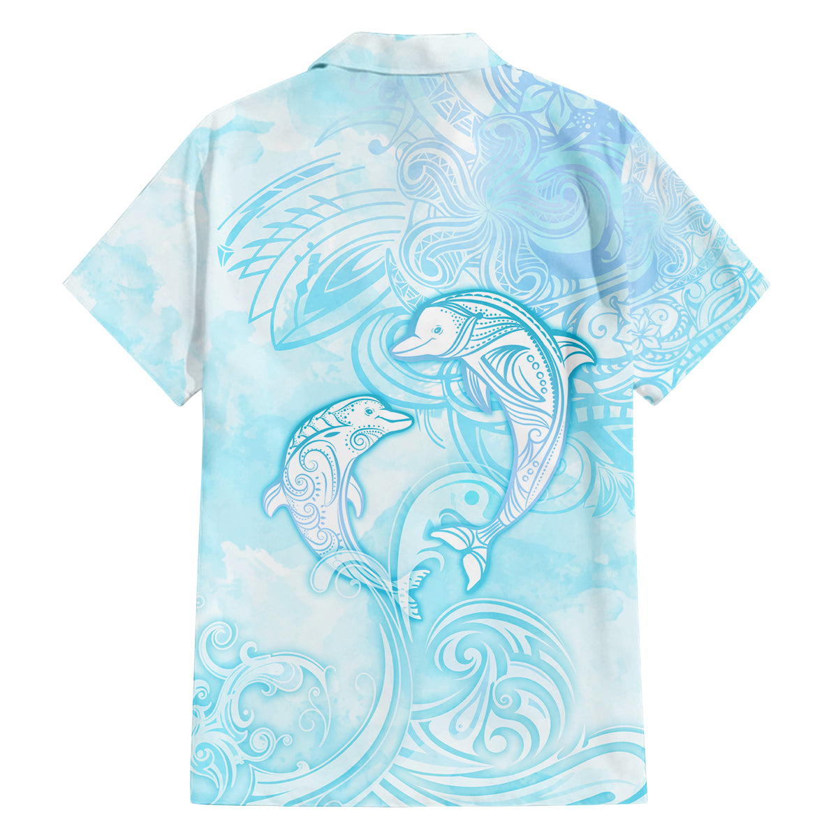 Polynesia Dolphins Under The Sea Family Matching Off Shoulder Maxi Dress and Hawaiian Shirt Simple Style LT05 - Polynesian Pride