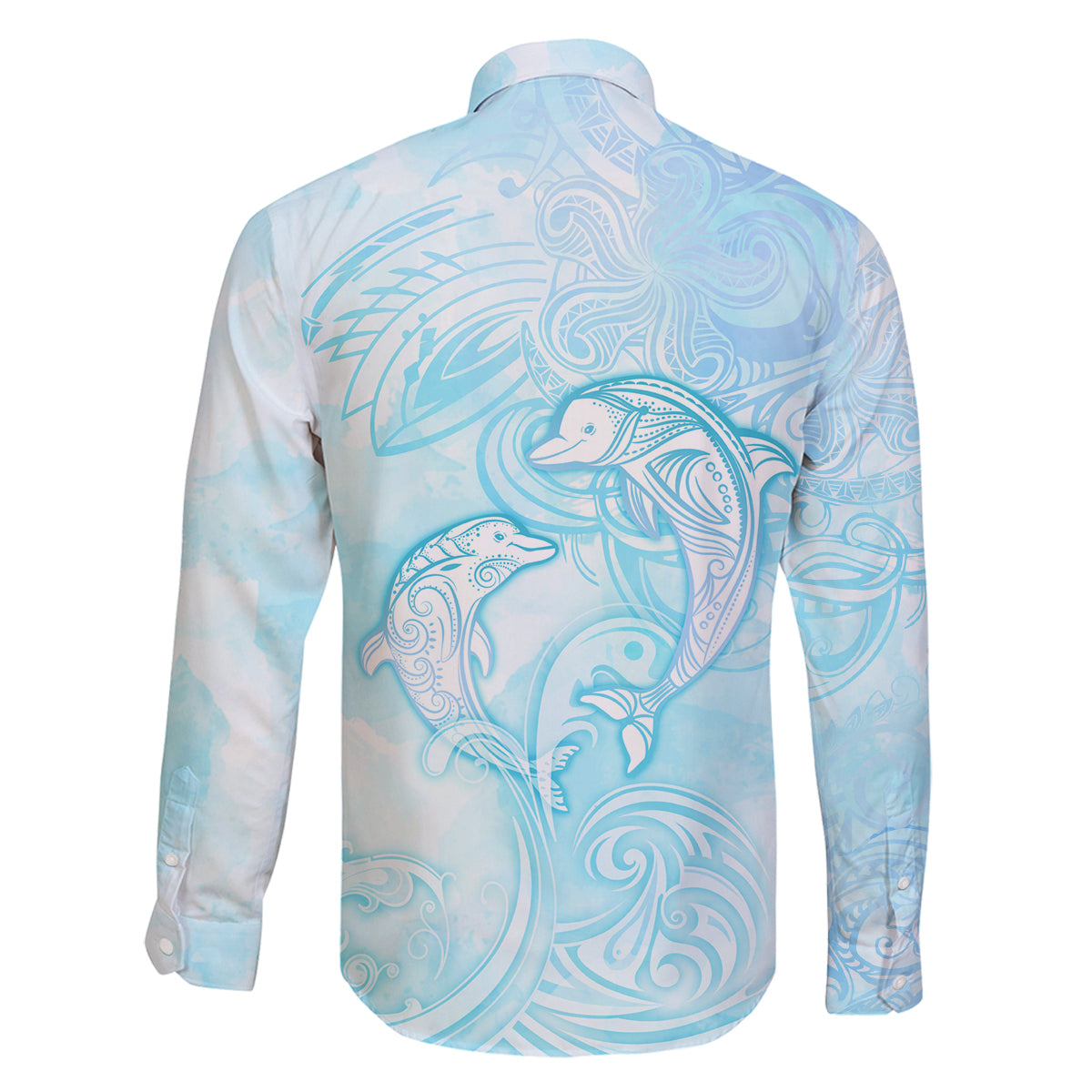 Polynesia Dolphins Under The Sea Family Matching Off Shoulder Maxi Dress and Hawaiian Shirt Simple Style LT05 - Polynesian Pride