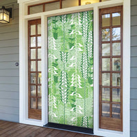 Green Hawaii Tapa Pattern Door Cover With Heliconia Vintage Style