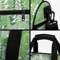 Green Hawaii Tapa Pattern Duffle Bag With Heliconia Vintage Style LT05 - Polynesian Pride