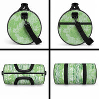 Green Hawaii Tapa Pattern Duffle Bag With Heliconia Vintage Style LT05 - Polynesian Pride