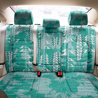 Teal Hawaii Tapa Pattern Back Car Seat Cover With Heliconia Vintage Style
