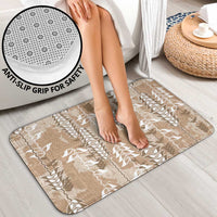 Beige Hawaii Tapa Pattern Bathroom Set With Heliconia Vintage Style