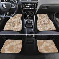 Beige Hawaii Tapa Pattern Car Mats With Heliconia Vintage Style