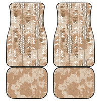 Beige Hawaii Tapa Pattern Car Mats With Heliconia Vintage Style