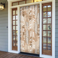 Beige Hawaii Tapa Pattern Door Cover With Heliconia Vintage Style