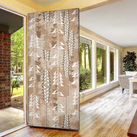 Beige Hawaii Tapa Pattern Door Cover With Heliconia Vintage Style