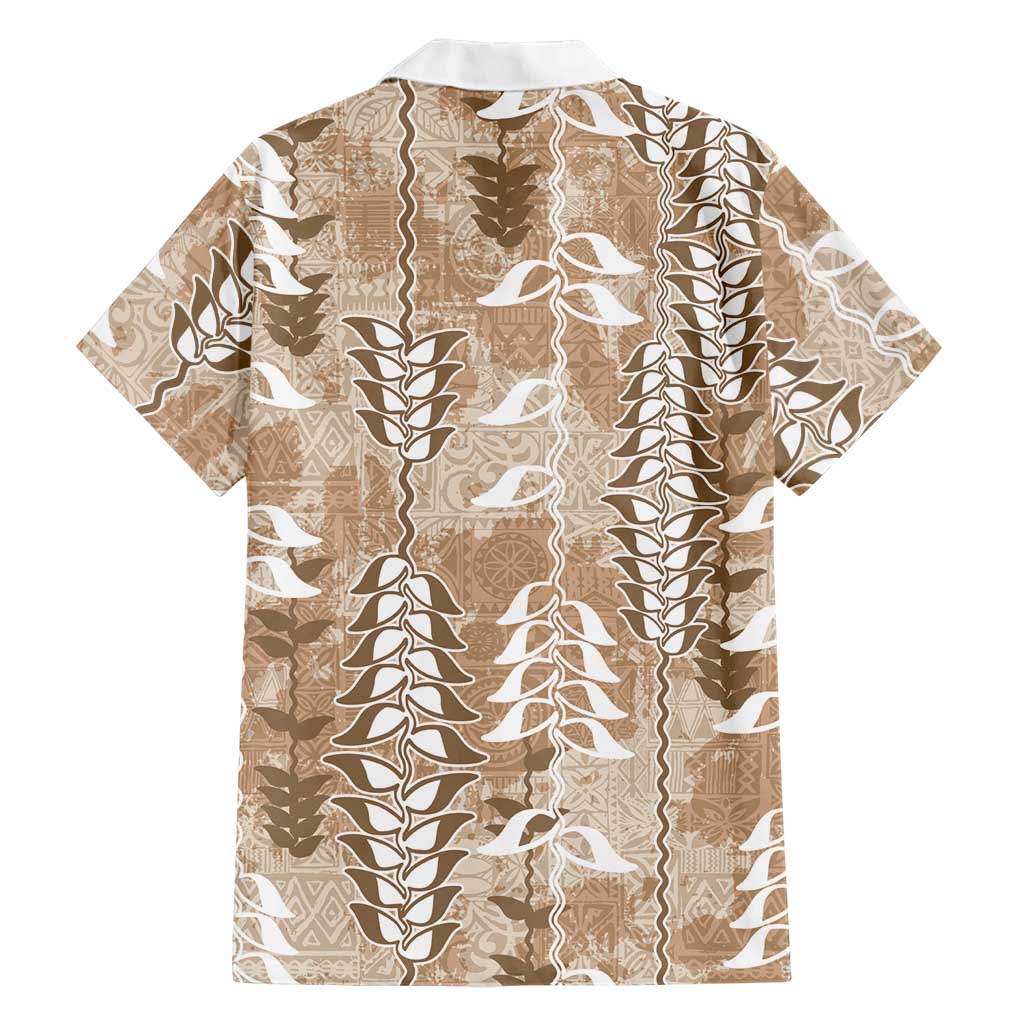 Beige Hawaii Tapa Pattern Family Matching Summer Maxi Dress and Hawaiian Shirt With Heliconia Vintage Style LT05 - Polynesian Pride