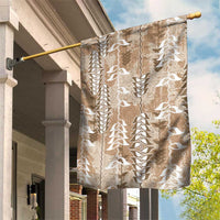 Beige Hawaii Tapa Pattern Garden Flag With Heliconia Vintage Style LT05 House Flag Beige - Polynesian Pride