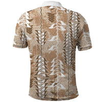 Beige Hawaii Tapa Pattern Polo Shirt With Heliconia Vintage Style LT05 - Polynesian Pride