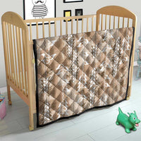 Beige Hawaii Tapa Pattern Quilt With Heliconia Vintage Style