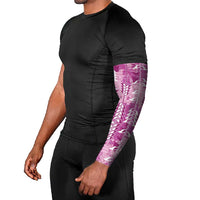 Magenta Hawaii Tapa Pattern Arm Sleeves With Heliconia Vintage Style