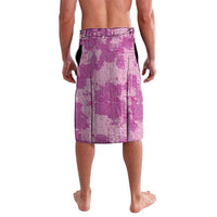 Magenta Hawaii Tapa Pattern Lavalava With Heliconia Vintage Style