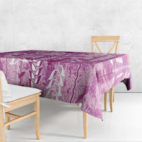 Magenta Hawaii Tapa Pattern Tablecloth With Heliconia Vintage Style