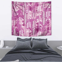 Magenta Hawaii Tapa Pattern Tapestry With Heliconia Vintage Style