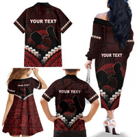 Personalised Tonga Happy Father's Day Family Matching Off The Shoulder Long Sleeve Dress and Hawaiian Shirt Ofa Lahi Atu Dad Polynesian Tribal LT05 - Polynesian Pride