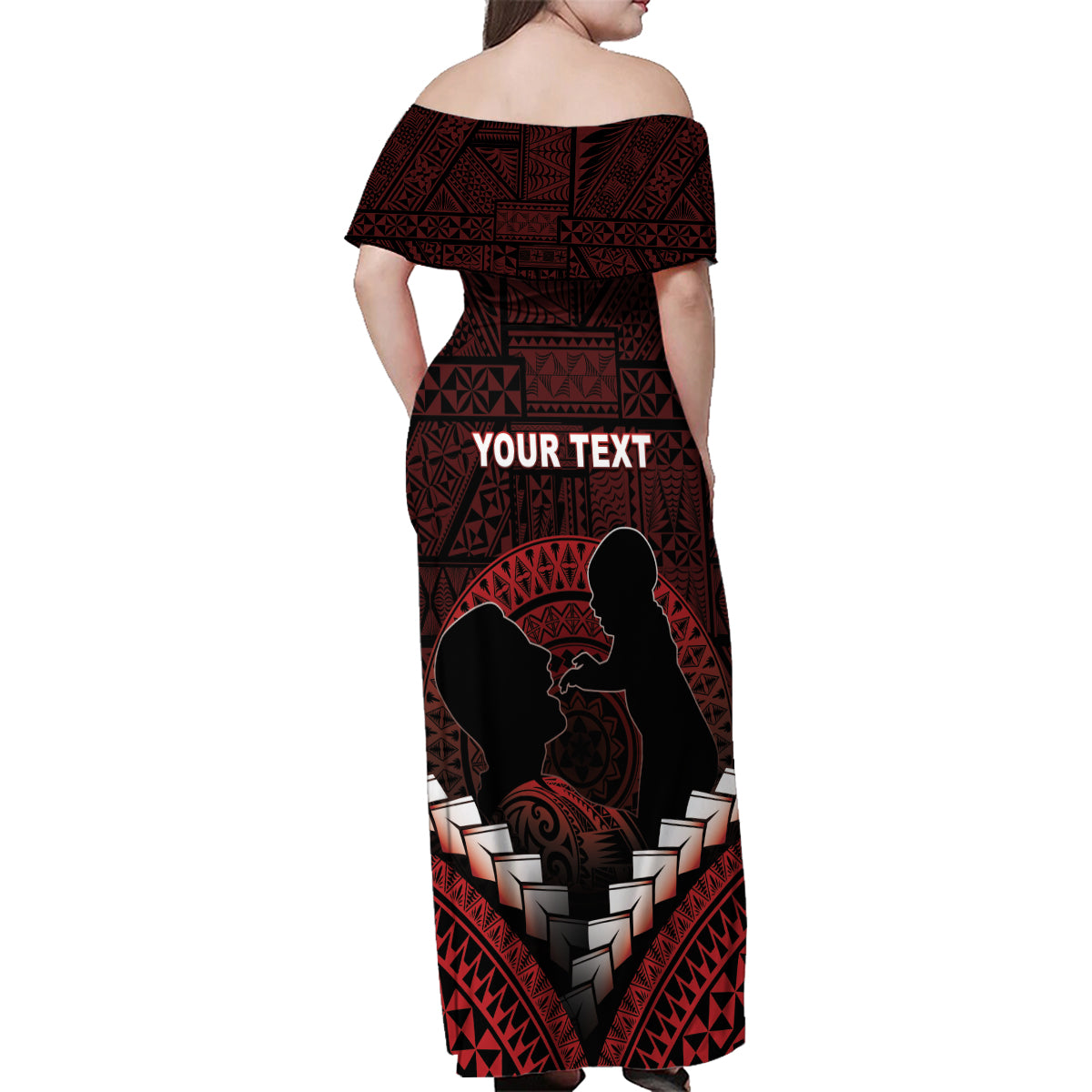 Personalised Tonga Happy Father's Day Family Matching Off Shoulder Maxi Dress and Hawaiian Shirt Ofa Lahi Atu Dad Polynesian Tribal LT05 - Polynesian Pride