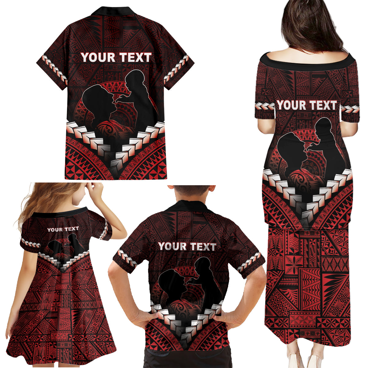 Personalised Tonga Happy Father's Day Family Matching Puletasi and Hawaiian Shirt Ofa Lahi Atu Dad Polynesian Tribal LT05 - Polynesian Pride