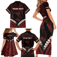 Personalised Tonga Happy Father's Day Family Matching Short Sleeve Bodycon Dress and Hawaiian Shirt Ofa Lahi Atu Dad Polynesian Tribal LT05 - Polynesian Pride