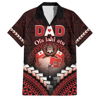 Personalised Tonga Happy Father's Day Family Matching Short Sleeve Bodycon Dress and Hawaiian Shirt Ofa Lahi Atu Dad Polynesian Tribal LT05 Dad's Shirt - Short Sleeve Red - Polynesian Pride
